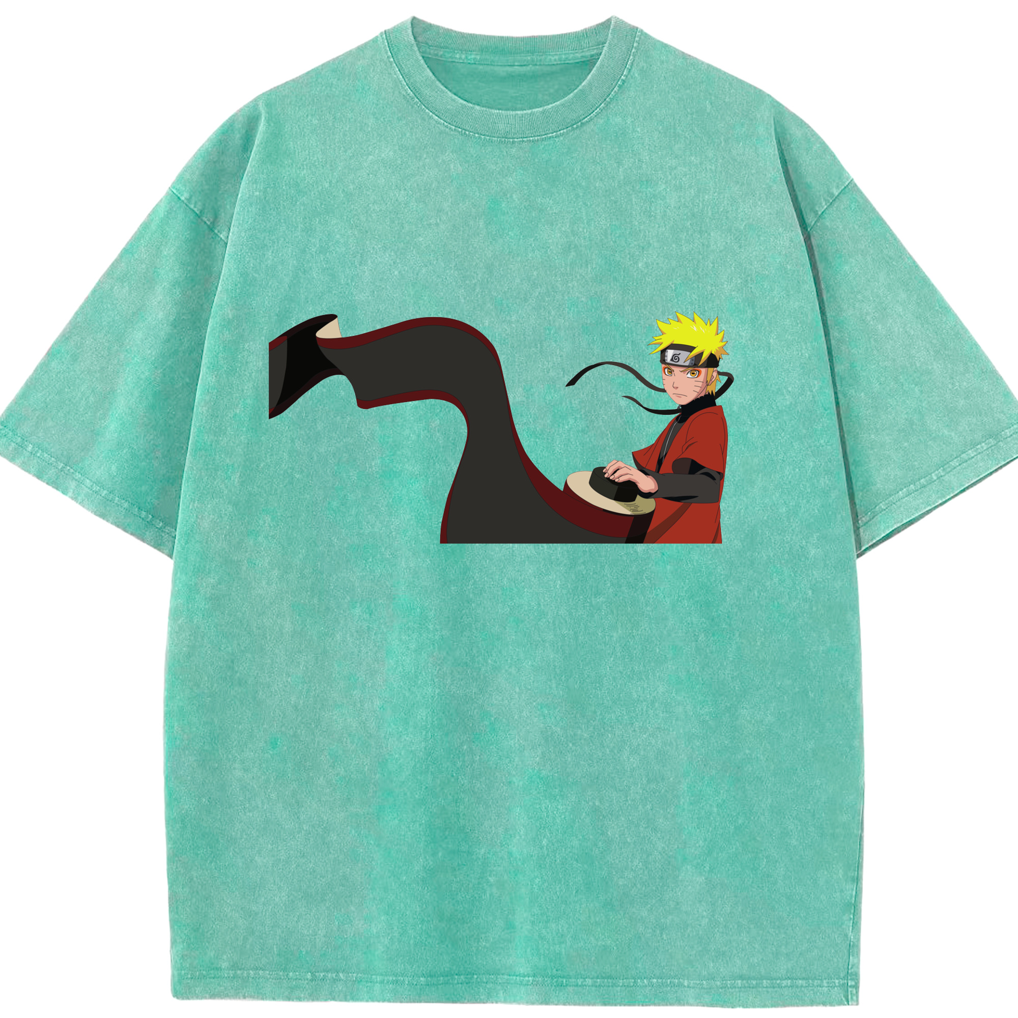 （画像用） NARUTO -ナルト- うずまき ナルト Uzumaki Naruto 綿100% ヴィンテージ風 半袖Tシャツ（フロントプリント）